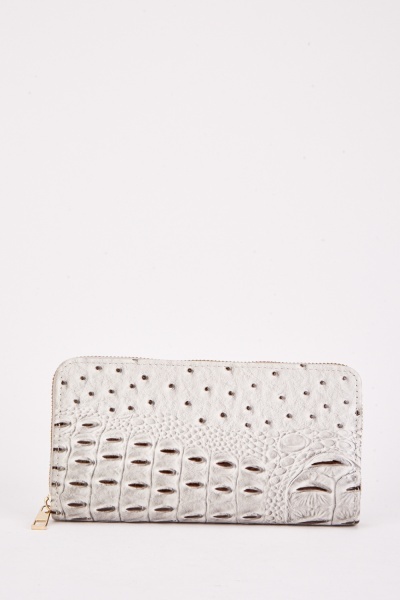 Image of Reptile Textured Zipped Purse
