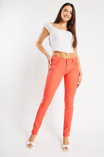 Image of Sequin Trim Skinny Trousers