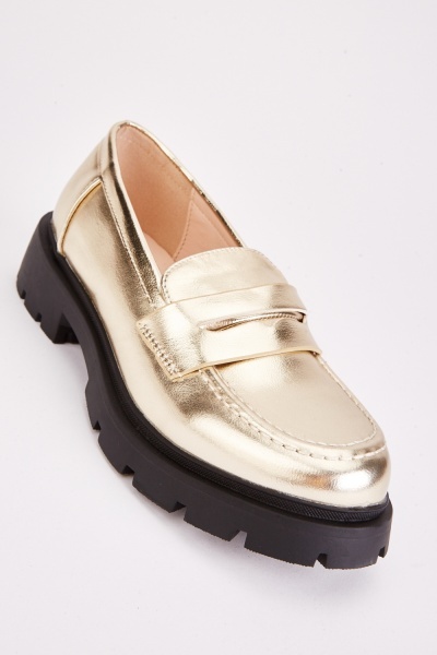 Image of Chunky Heel Penny Loafers