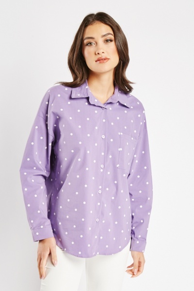 Single Pocket Polka Dot Shirt