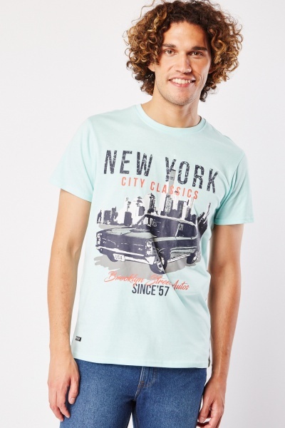 New York Print Cotton T-Shirt