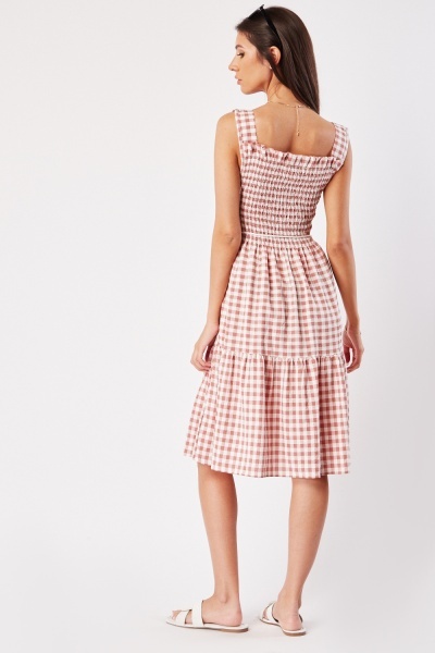 Strappy gingham dress sale