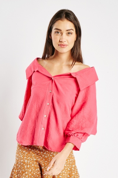 Image of Puff Sleeve Buttoned Blouse