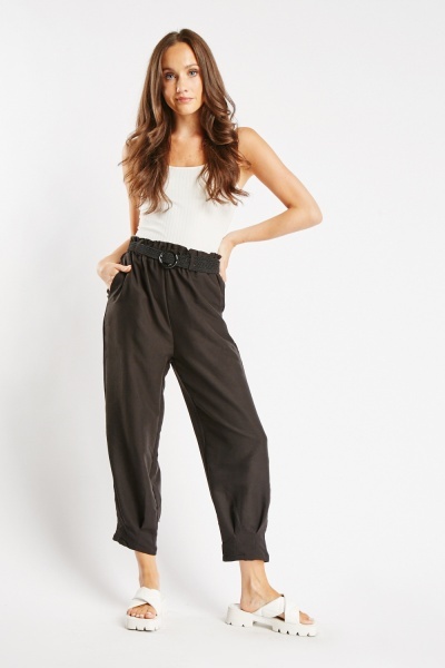 Belted Gathered Waist Trousers
