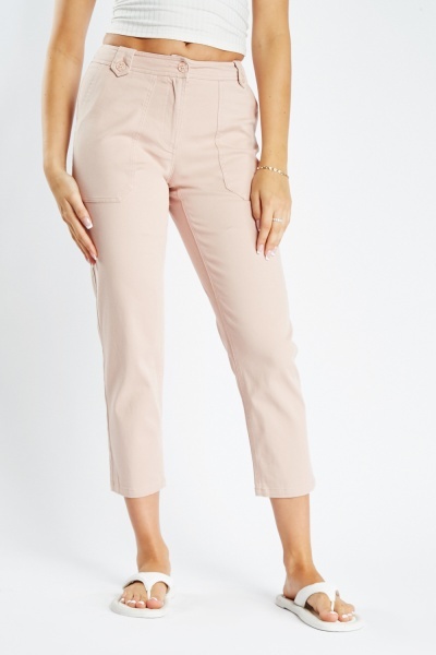 Cropped Straight Fit Trousers