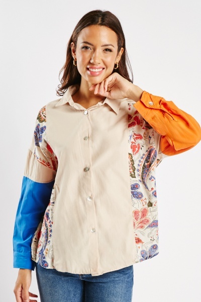 Contrasted Colour Block Shirt