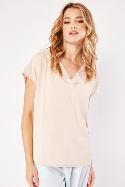 Image of Lace Scallop Trim Top