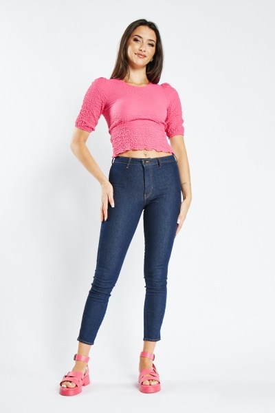 Image of Skinny Fit Cropped Jeans