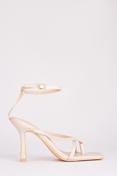 Square Toe Barely There Heel Sandals