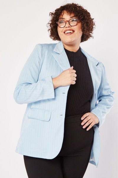 Image of Double Breasted Pinstriped Blazer