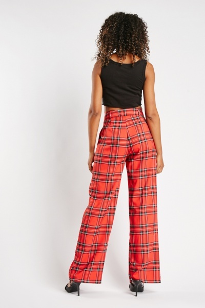 Relco Mens Tartan Trousers 28 Red  Amazoncouk Fashion