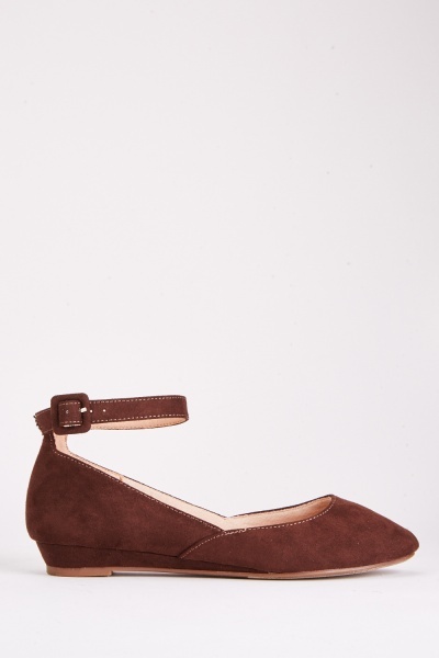 Ankle Strap Low Wedge Shoes
