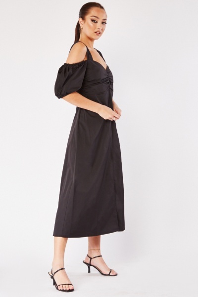 Open shoulder hot sale midi dress