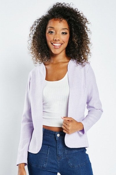 Image of Lilac Open Front Thin Blazer