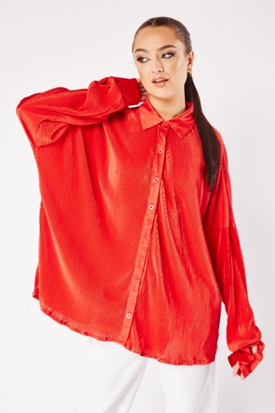 Image of Long Sleeve Plisse Shirt