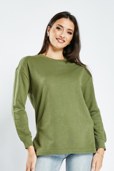 Image of Side Slit Plain Sweater