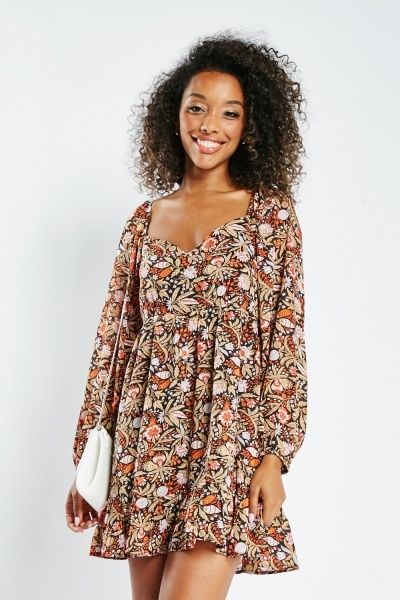 Image of Sweetheart Floral Mini Dress