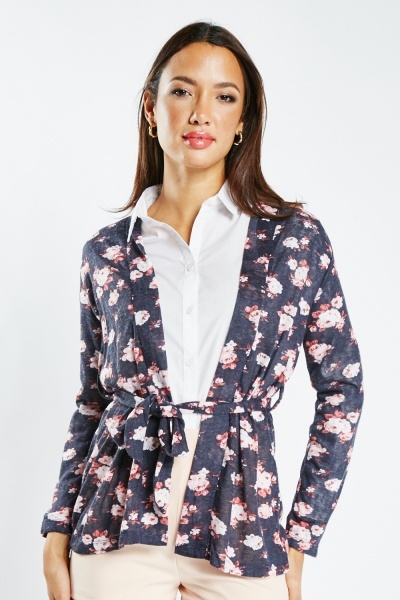 Image of Floral Tie Up Cardigan