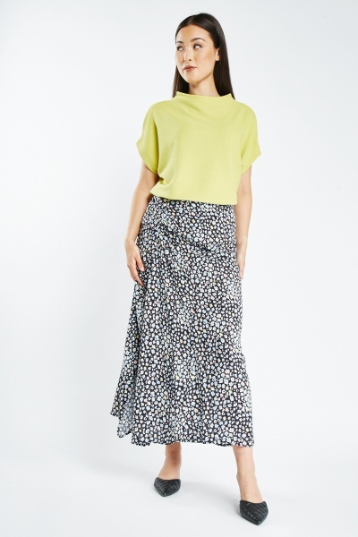 Image of Slit Side Printed Maxi Skirt