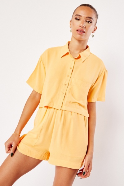 Image of Short Sleeve Top And Shorts Set