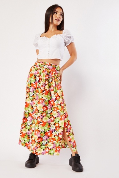 Vintage Floral Maxi Skirt