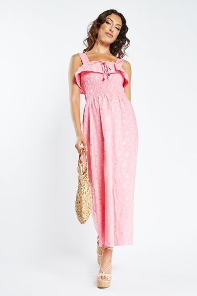 Image of Embroidered Detail Maxi Dress