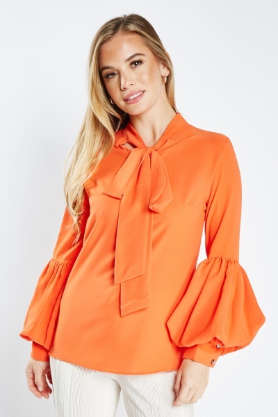 Image of Pussybow Fitted Sleeve Blouse