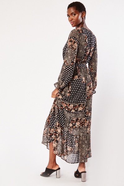 Leopard print clearance chiffon maxi dress