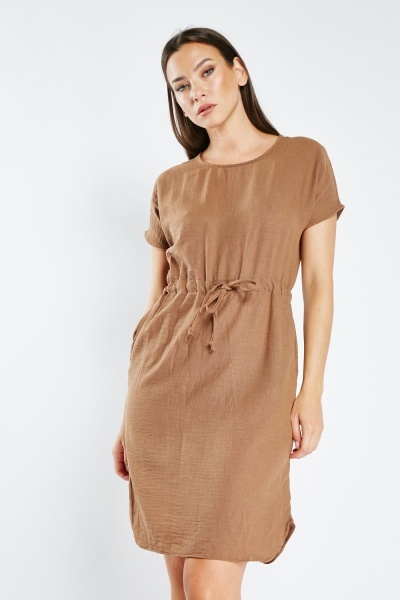 Image of Short Sleeve Casual Textured Dress