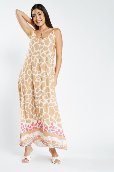 Image of All Over Printed Strappy Maxi Dress