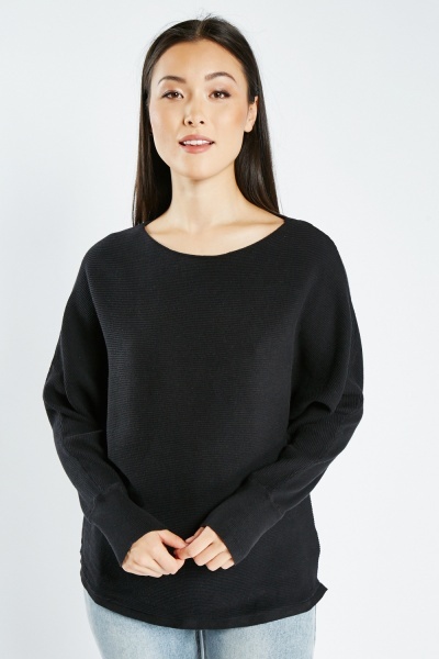 Image of Batwing Sleeve Textured Jumper