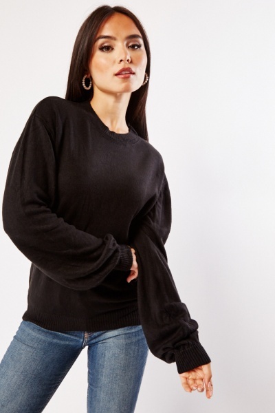 Image of Dropped Shoulder Knit Sweater