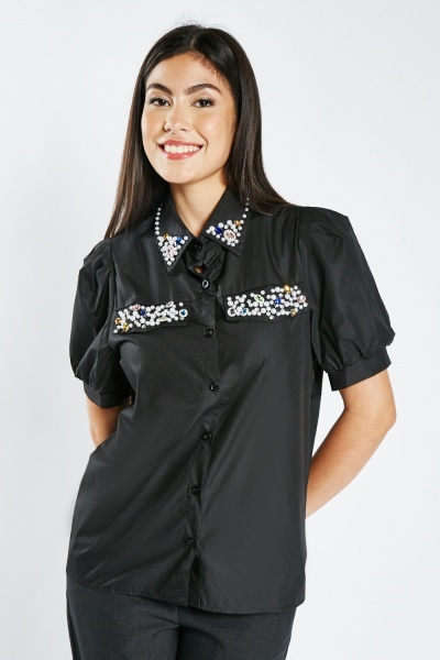 Image of Jewel Embellished Shirt