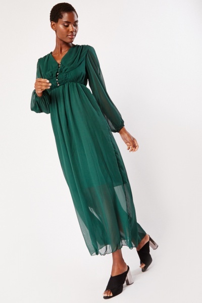 Image of Sheer Chiffon Maxi Dress