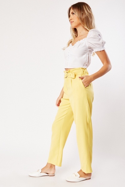 Yellow best sale paperbag trousers