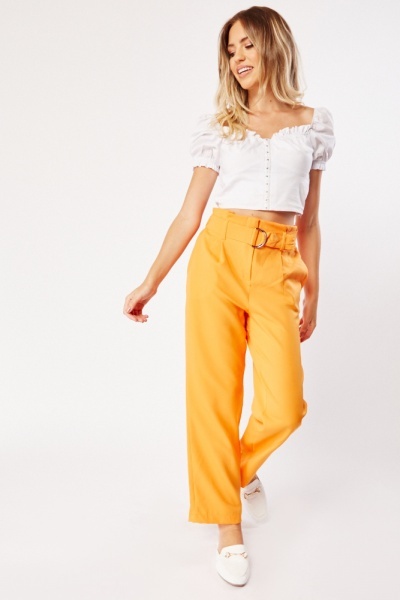 Image of Paperbag Belted Trousers