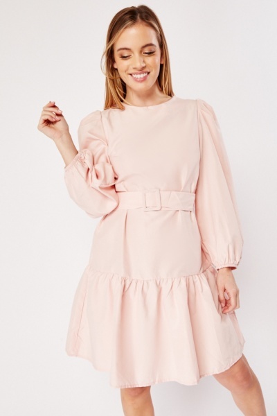 Belted Pink Mini Dress