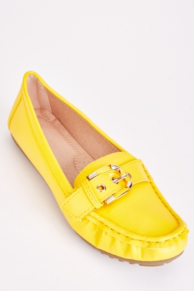 Image of Buckle Strap Flat Loafers