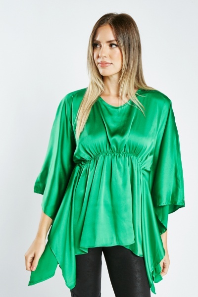 Round Neck Batwing Sleeve Top