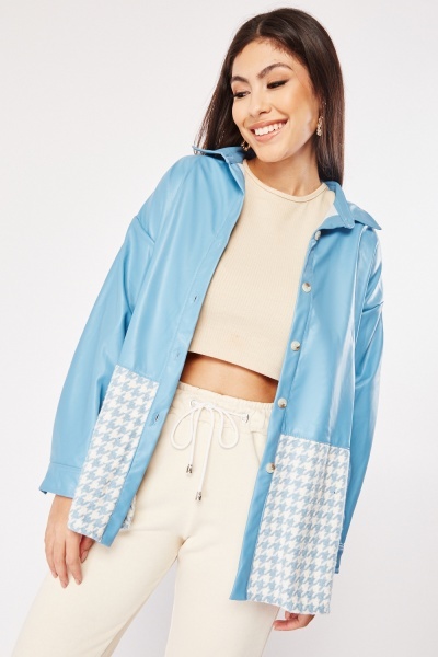 Image of Houndstooth Contrast Shacket
