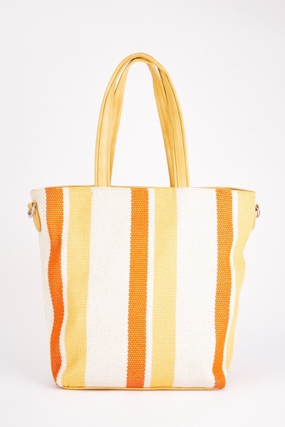 Textured Contrasted Tote Bag