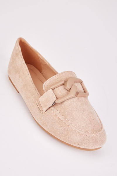 Image of Front Detail Stitched Flat Loafers