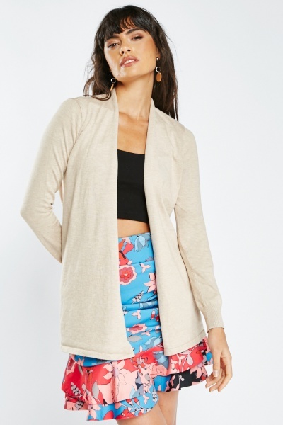 Image of Open Front Fine Knit Cardigan