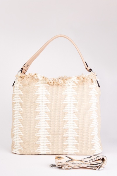 Textured Two Tone Tote Bag