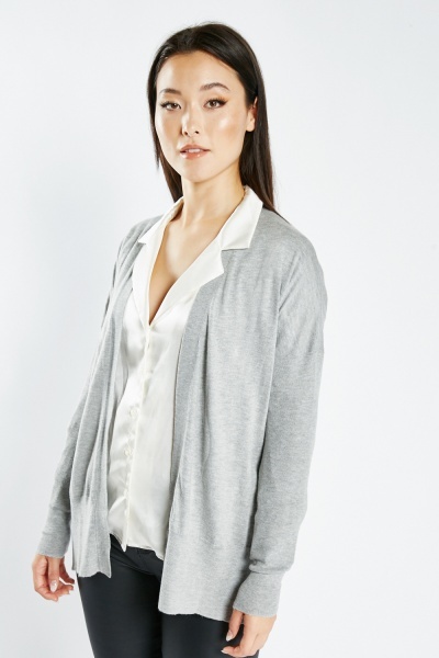 Image of Open Front Knit Cardigan