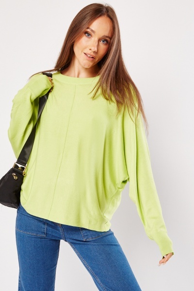 Image of Slouchy Batwing Sleeve Knit Sweater