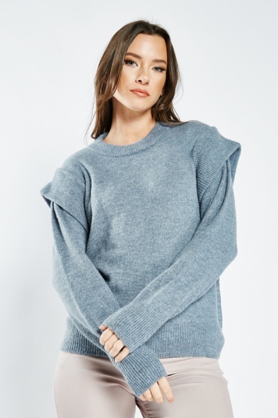 Image of Flap Overlay Knitted Jumper