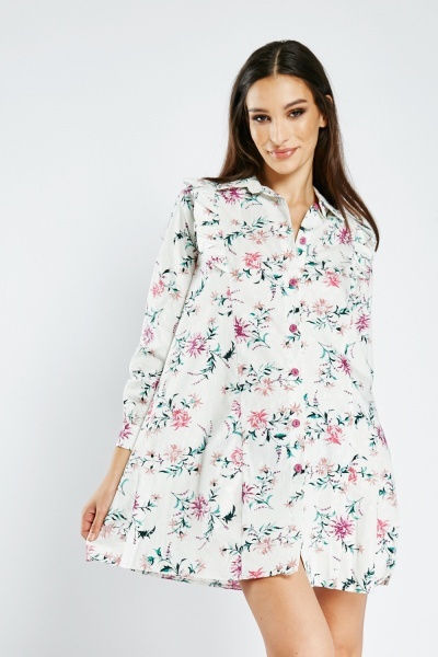 Image of Floral Embroidered Mini Dress