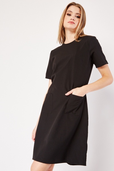 Short Sleeve Textured Tunic Dress
