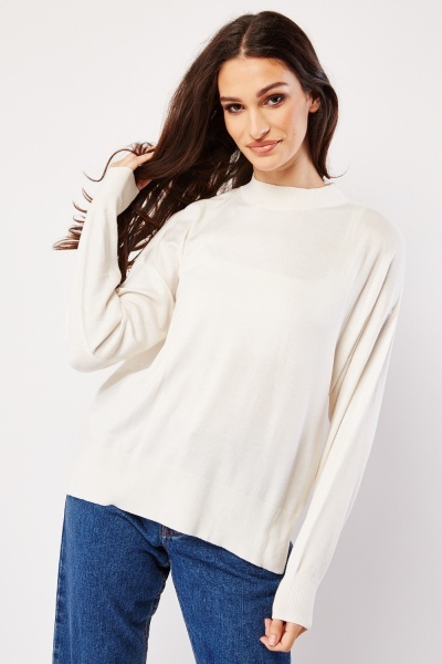 Image of Dropped Shoulder Fine Knit Sweater